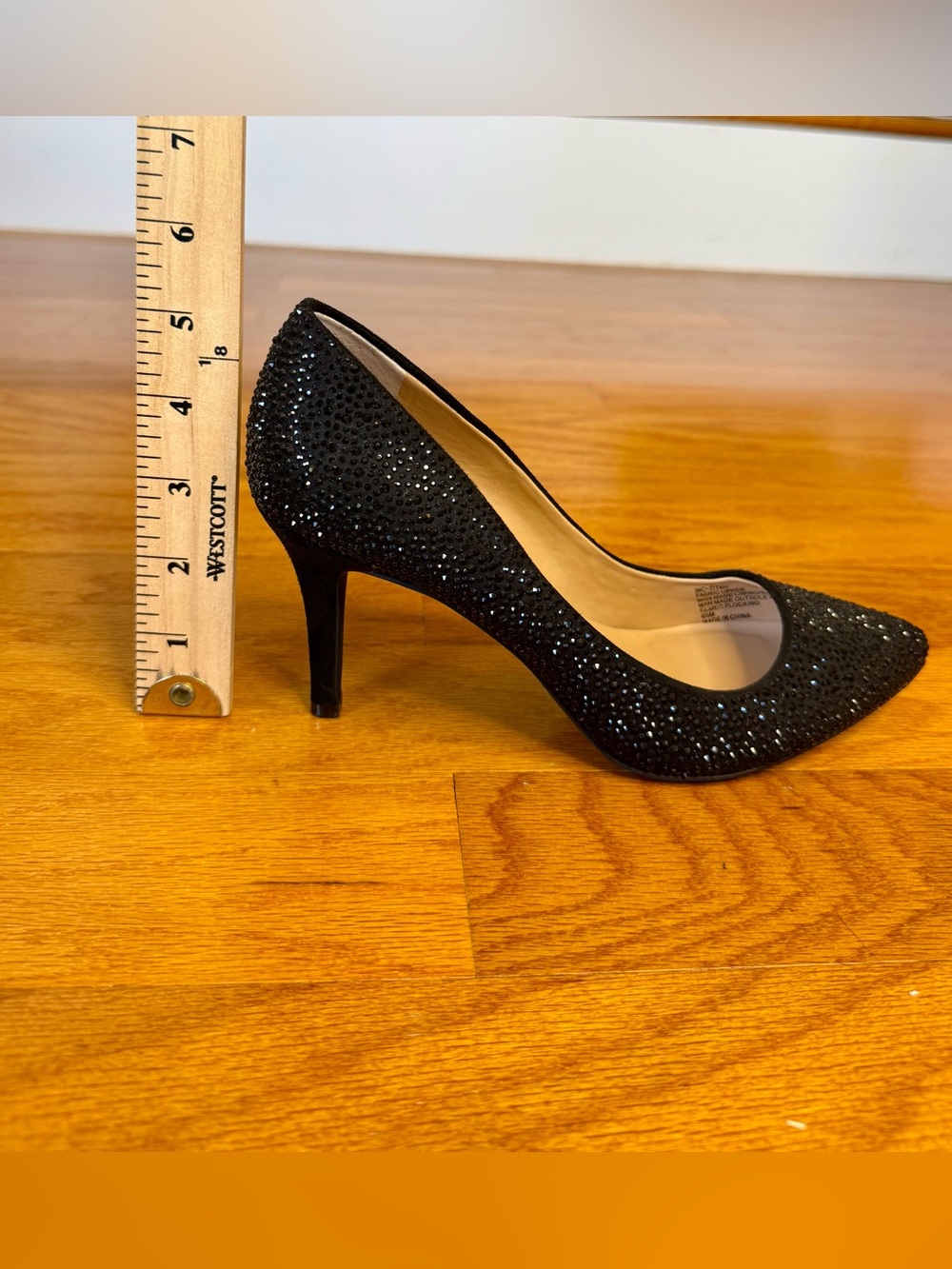 INC International Concepts Zitah Rhinestone Pointed Toe Pumps Black Size 6.5 - Picture 11 of 11